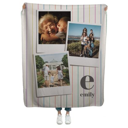 Striped Collage Sherpa Throw