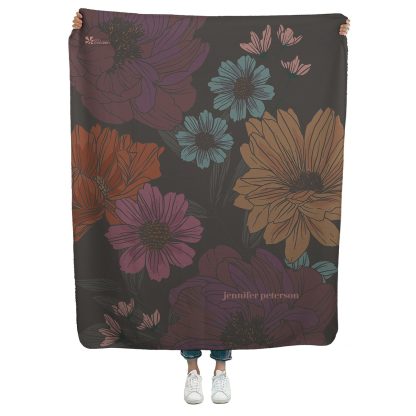 Autumn Wildflowers Sherpa Throw