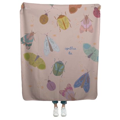 Bright Bugs Sherpa Throw