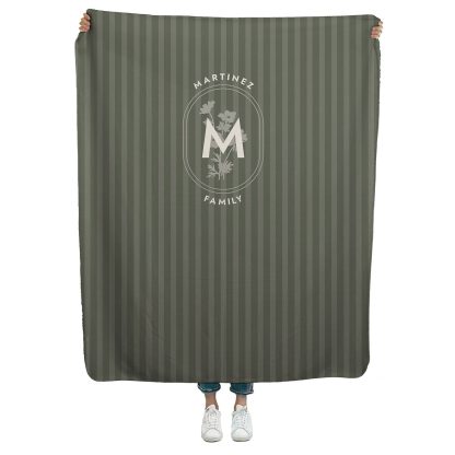 Monogram Stripe Sherpa Throw