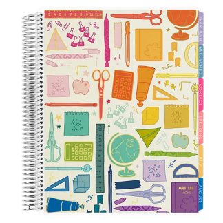 Metallic School Supplies Teacher Lesson Planner
