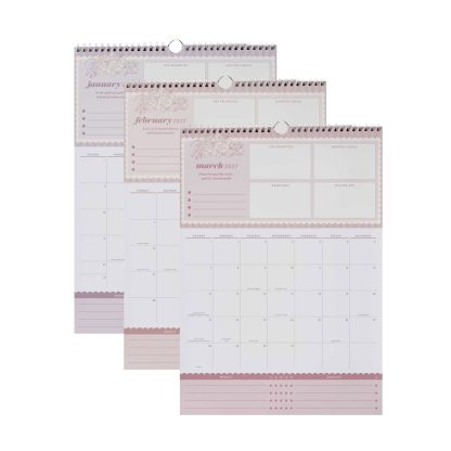 Toile Stripe Productivity Wall Calendar