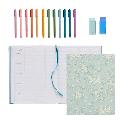 Toile Wallpaper Eucalyptus Softbound Teacher Lesson Planner Bundle