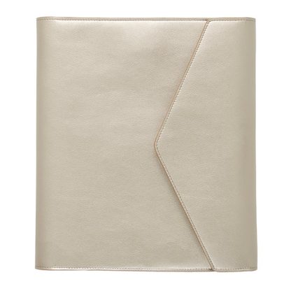 Large Champagne Vegan Leather Folio