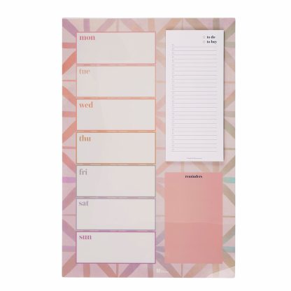 Vertical Repositionable Weekly Whiteboard and Notepad