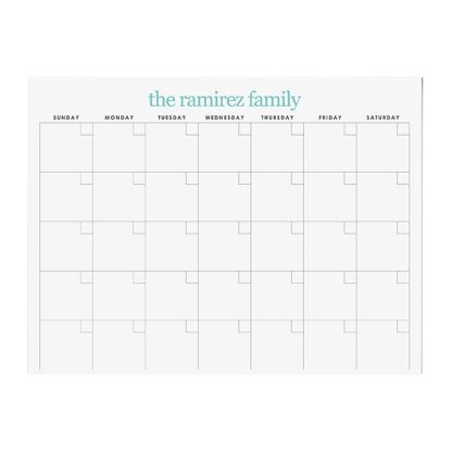 Custom Color Monthly Schedule Wall Organization Center Insert Board