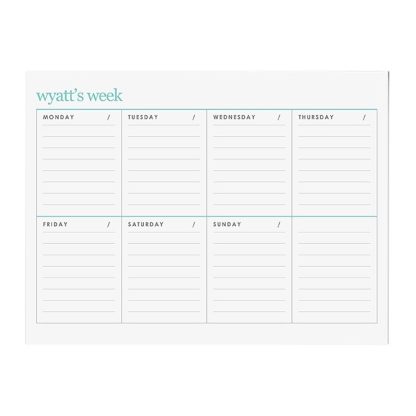 Custom Color Weekly Schedule Wall Organization Center Insert Board