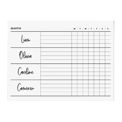 Stylized Neutral Chore Chart & Checklist Wall Organization Center Insert Board