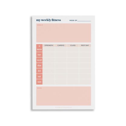 Weekly Fitness Sticky Notepad