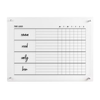 Stylized Neutral Acrylic Chore Chart Wall Calendar