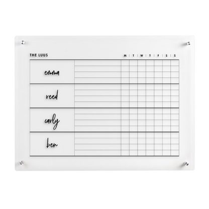 Stylized Neutral Acrylic Chore Chart Wall Calendar