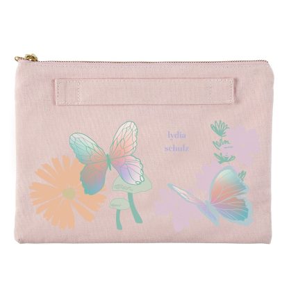 Butterfly Blooms Custom Accordion Zipper Pouch