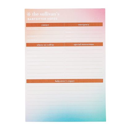 Babysitter Notepad