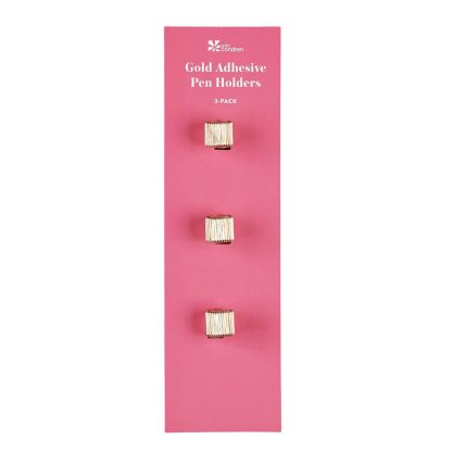 Gold Adhesive Pen Holders 3-Pack
